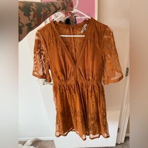 Rust Orange Lace Dress